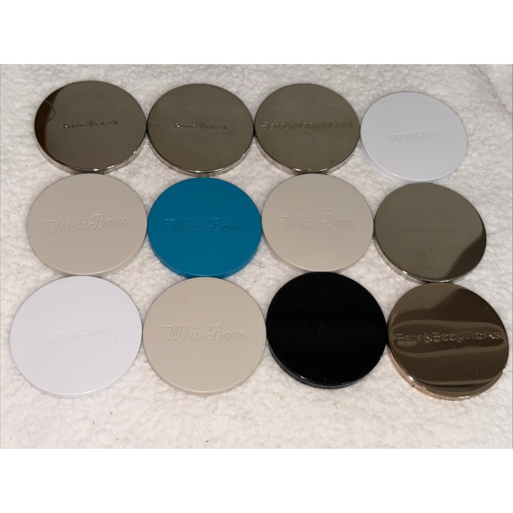 12 Bath & Body Works 3 Wick Candle Metal Jar Decorative Lids Lid Goose Creek‎ - Picture 2 of 16